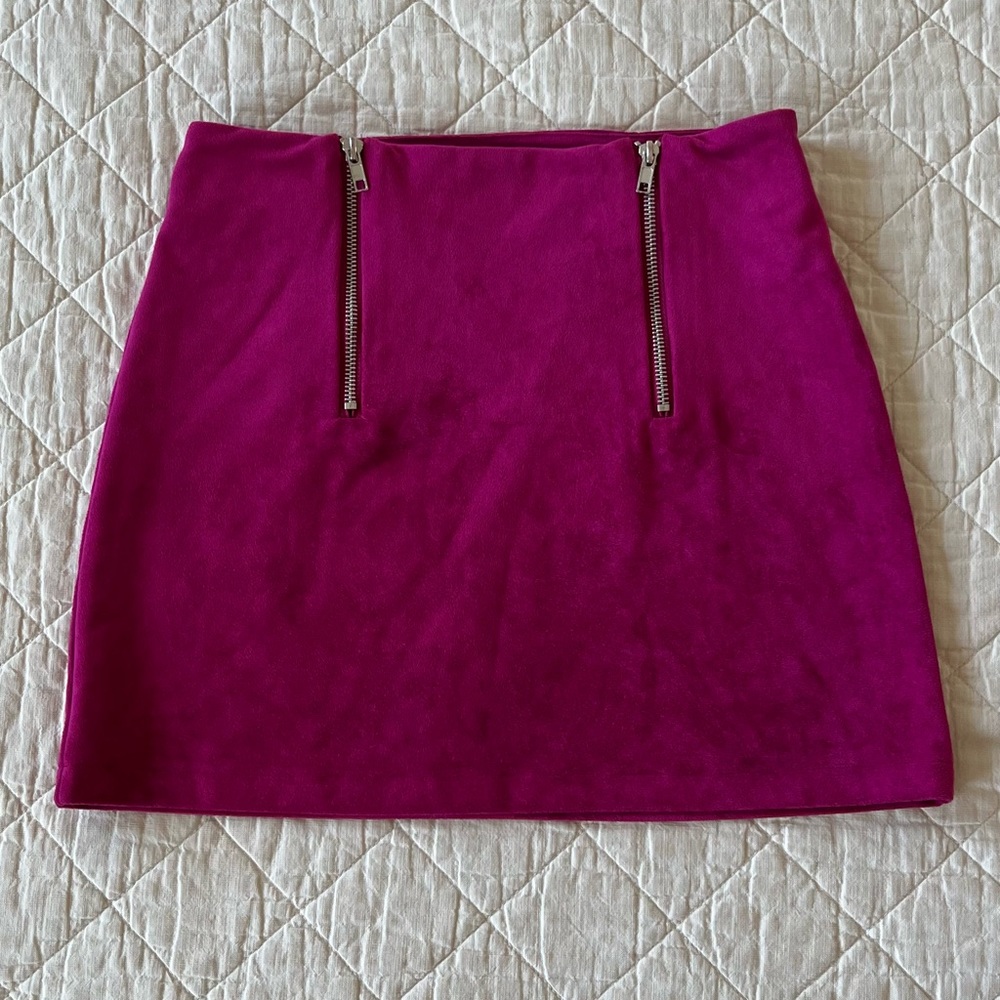 Purple Velvet Mini Skirt